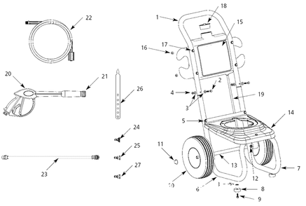 Assembly Parts Diagram and Parts List for PW2802  Campbell Hausfeld Pressure Washer